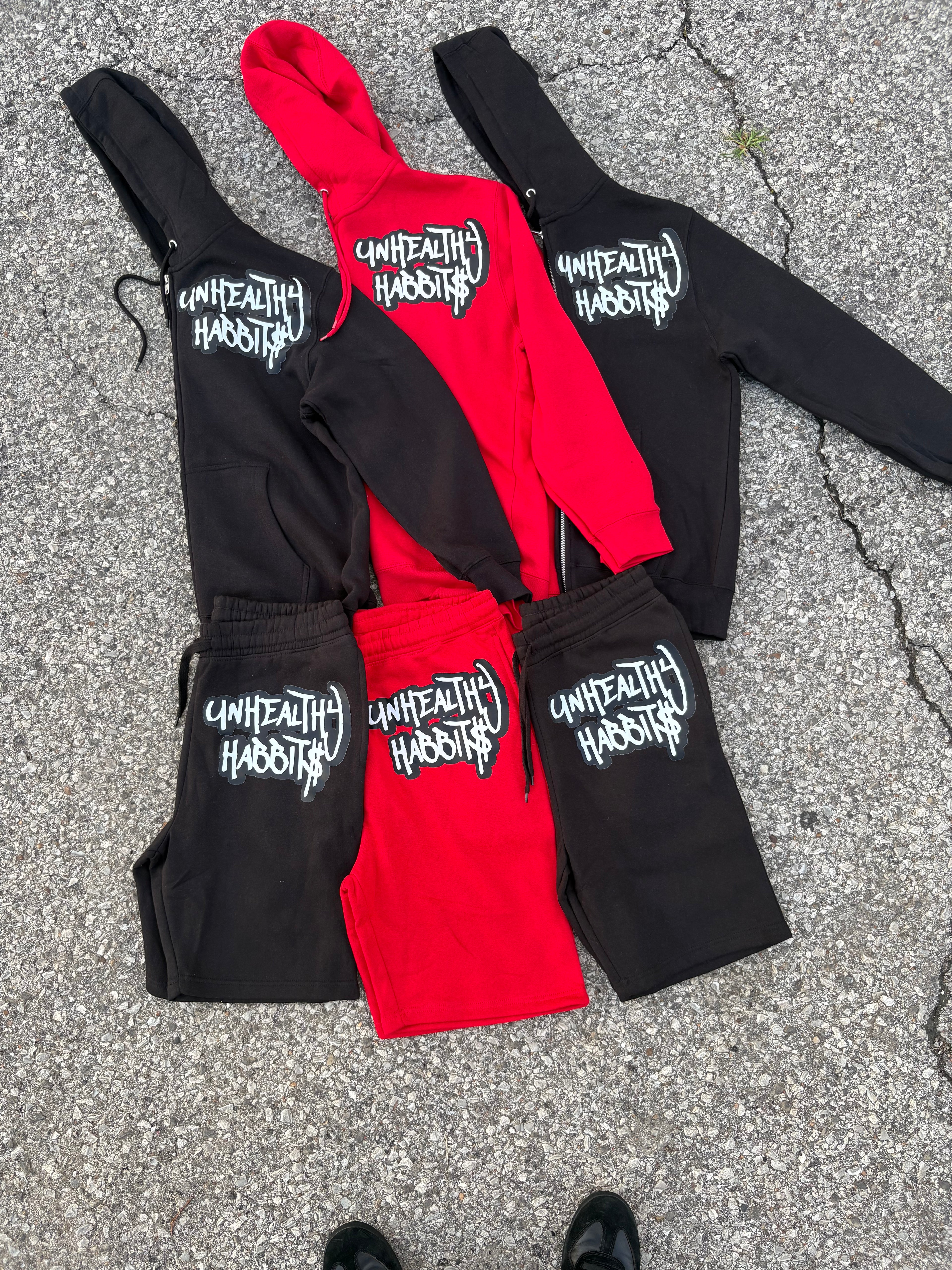 Unhealthy Set$ Zip up and Shorts